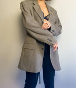 Vintage Taupe and Black Houndstooth Print Blazer (XL/XXL)