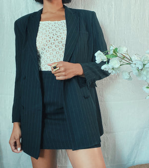 90’s Pinstripe Skirt Suit Set (6/8) Reworked**