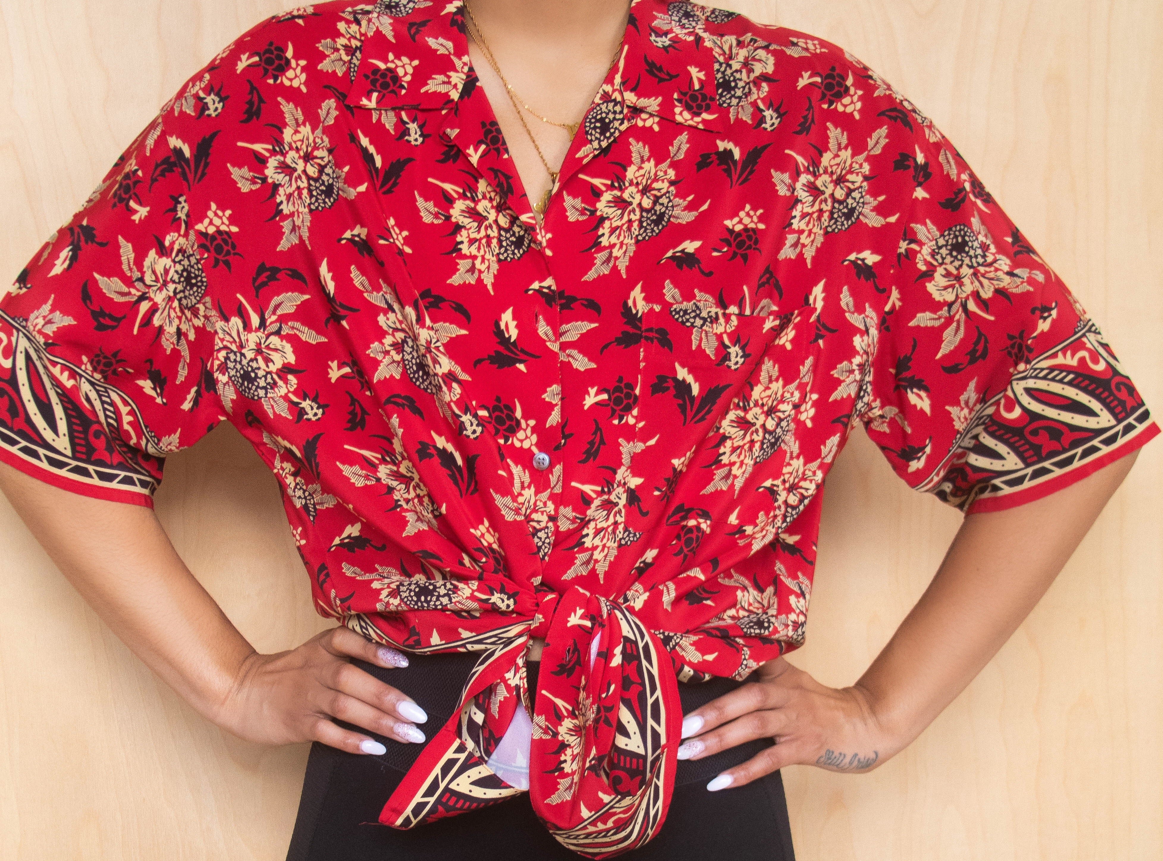 Vintage Silk DKNY Blouse (L)