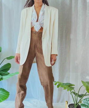 High Rise Farrah’ Mocha Suede Pant (M/L)