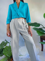 Carriage’ Vintage Teal Crop Blazer (8)