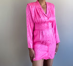 Hot Pink Silk Vintage Dress Redesigned (S)