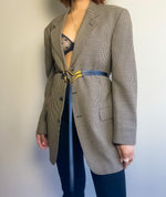 Vintage Taupe and Black Houndstooth Print Blazer (XL/XXL)