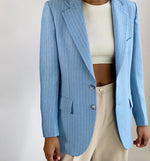 Light Blue Pinstripe Lapel Blazer(M)