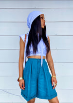 80’s Reworked High Waisted Mom Short in Cyan Blue (25)