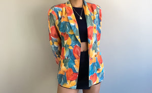 80s Floral Print Blazer(6)