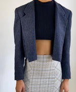 90s Vintage Cropped Knit Blazer | Double Breast Blazer | Lapel Cropped Blazer (6)