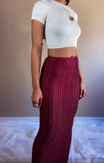 Long Pleated Burgundy Midi Skirt | Fitted Midi Skirt | Long Pleated Maxi Skirts (27)