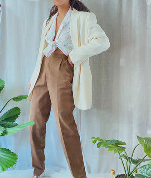 Vintage Klein Silk Cream Blazer (14)