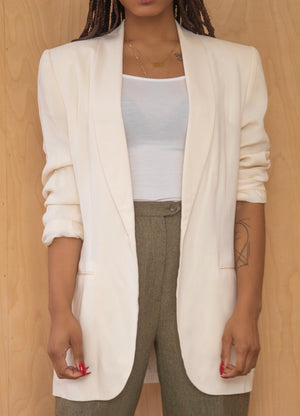 Vintage Klein Silk Cream Blazer (14)