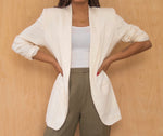 Vintage Klein Silk Cream Blazer (14)