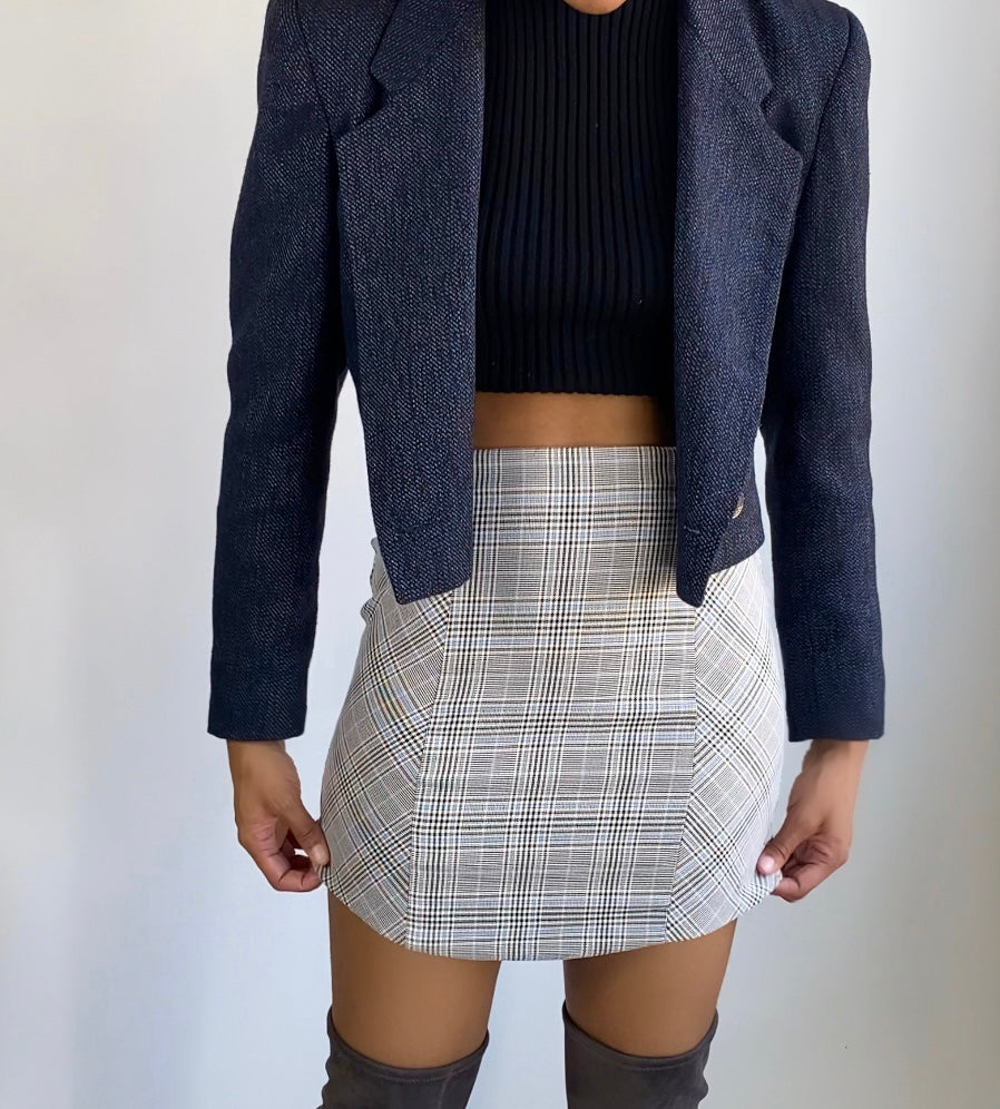 90s Vintage Cropped Knit Blazer | Double Breast Blazer | Lapel Cropped Blazer (6)