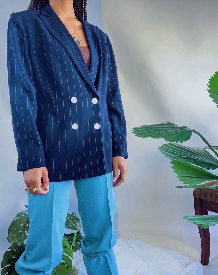 Vintage Pinstripe Jones’ Menswear Jacket(XL)