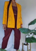 70’s Canary Yellow Double Breasted Blazer (6) Reworked**