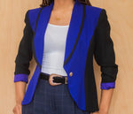 Lucia  Navy/Black Color Block Blazer (M)