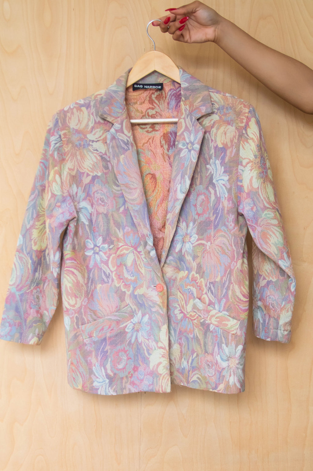 Vintage Sag Harbor Textured Floral Blazer (M)