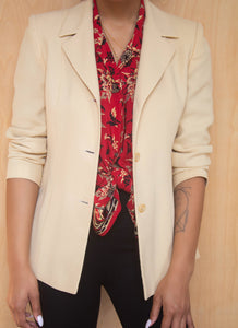 Vintage Butter Rayon/Wool Blazer (6)